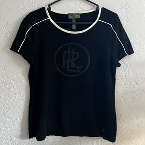 Y2K Lauren Ralph Lauren Active Tee with Rhinestone Graphic